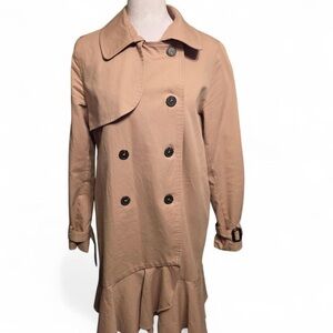 Elegant Tan Double-Breasted Trench Coat